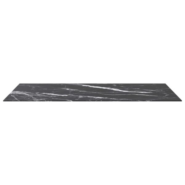 vidaXL Table Top Black 47.2"x25.6" 0.3" Tempered Glass with Marble Design - Image 3