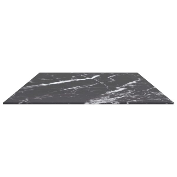 vidaXL Table Top Black 47.2"x25.6" 0.3" Tempered Glass with Marble Design - Image 4