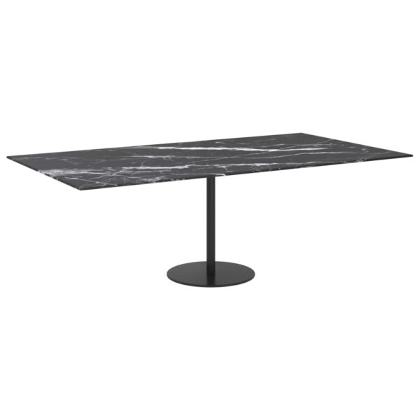 vidaXL Table Top Black 47.2"x25.6" 0.3" Tempered Glass with Marble Design - Image 5