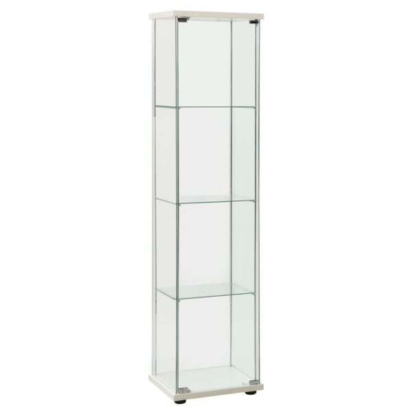 vidaXL Storage Cabinet Tempered Glass White