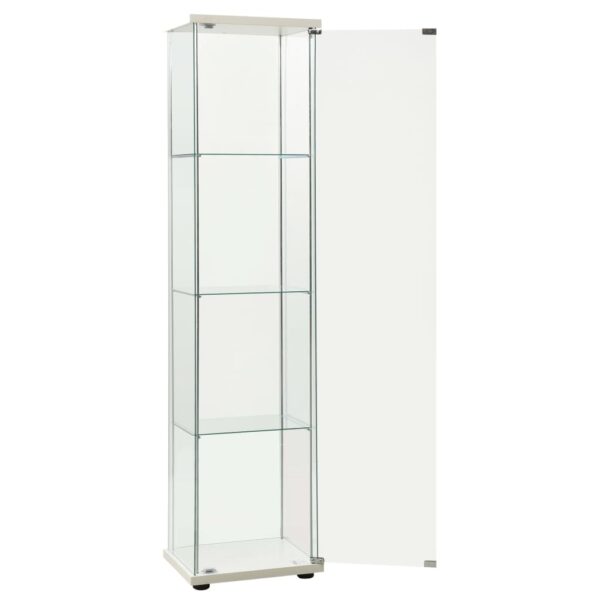 vidaXL Storage Cabinet Tempered Glass White - Image 3