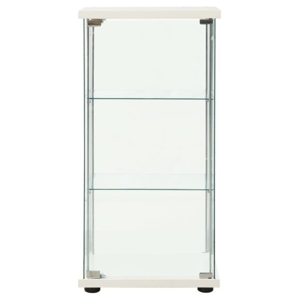 vidaXL Storage Cabinet Tempered Glass White - Image 2