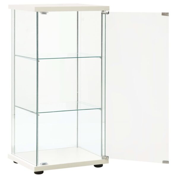 vidaXL Storage Cabinet Tempered Glass White - Image 3