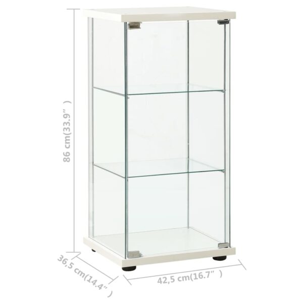 vidaXL Storage Cabinet Tempered Glass White - Image 5