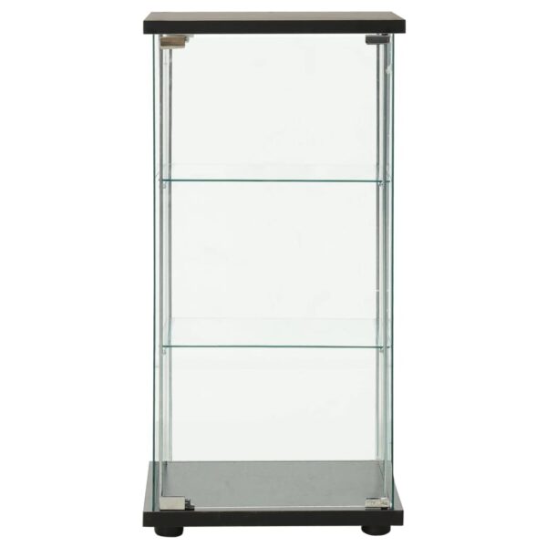 vidaXL Storage Cabinet Tempered Glass Black - Image 2