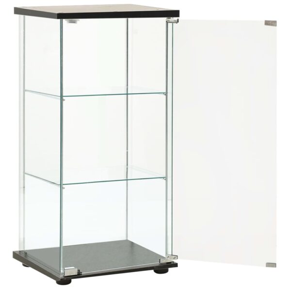 vidaXL Storage Cabinet Tempered Glass Black - Image 3