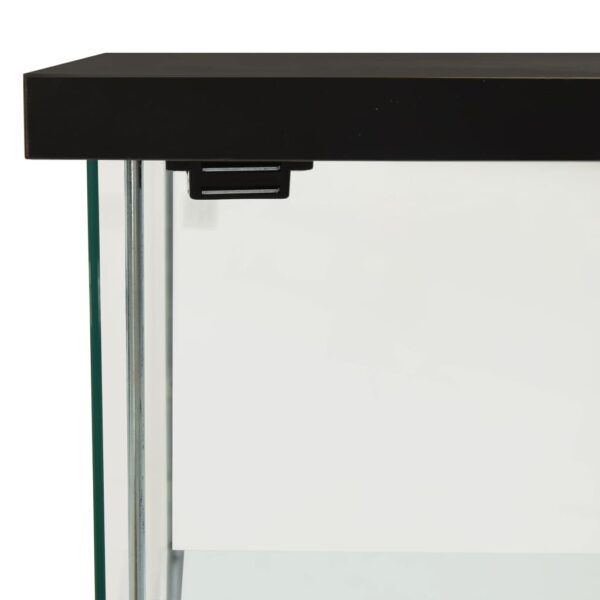 vidaXL Storage Cabinet Tempered Glass Black - Image 4