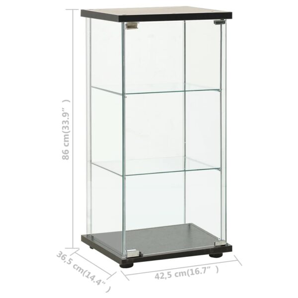 vidaXL Storage Cabinet Tempered Glass Black - Image 5