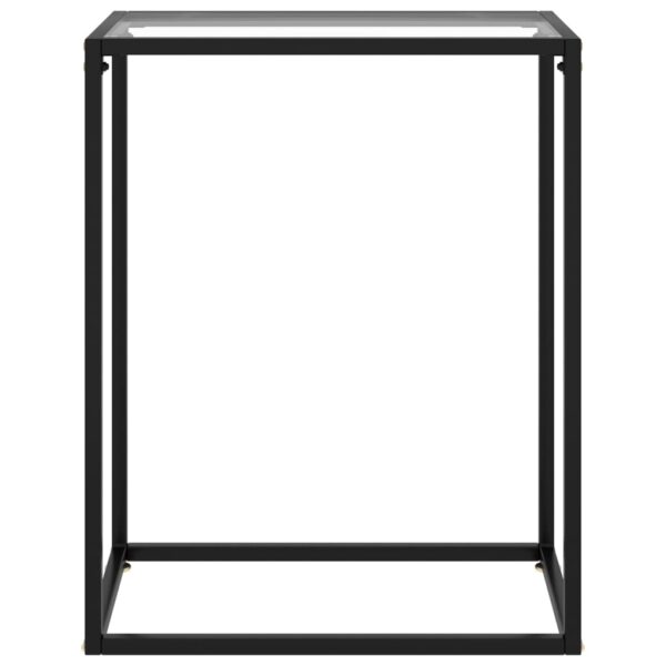 vidaXL Console Table Transparent 23.6"x13.8"x29.5" Tempered Glass - Image 2