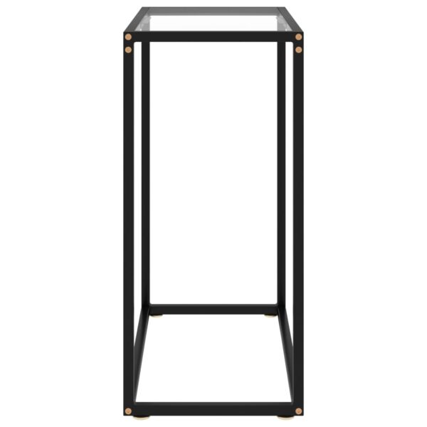 vidaXL Console Table Transparent 23.6"x13.8"x29.5" Tempered Glass - Image 3