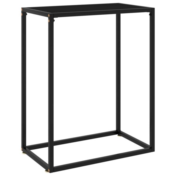 vidaXL Console Table Black 23.6"x13.8"x29.5" Tempered Glass