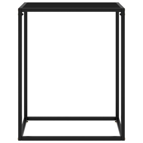 vidaXL Console Table Black 23.6"x13.8"x29.5" Tempered Glass - Image 2