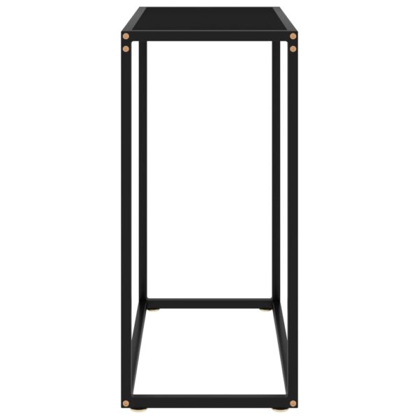 vidaXL Console Table Black 23.6"x13.8"x29.5" Tempered Glass - Image 3