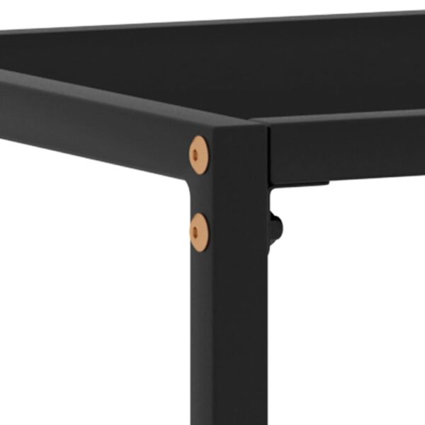 vidaXL Console Table Black 23.6"x13.8"x29.5" Tempered Glass - Image 5