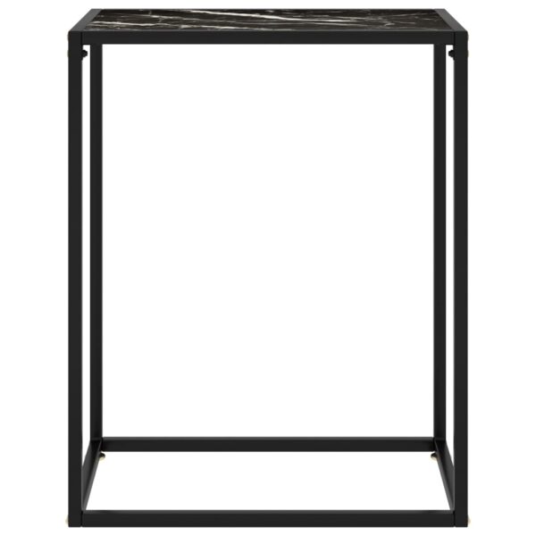 vidaXL Console Table Black 23.6"x13.8"x29.5" Tempered Glass - Image 2