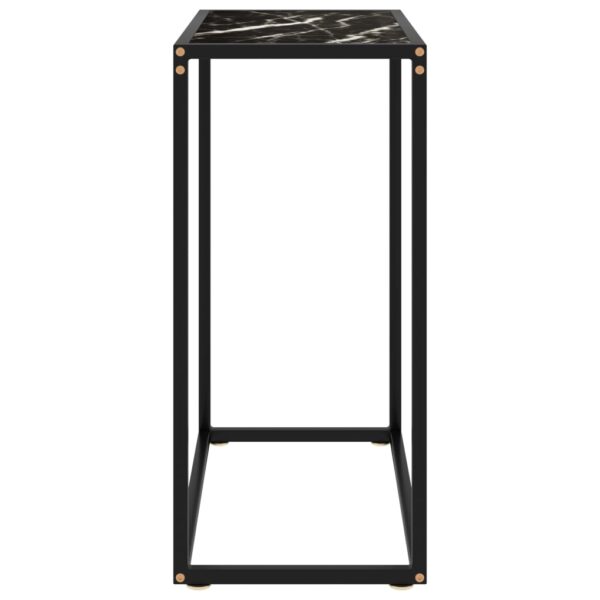 vidaXL Console Table Black 23.6"x13.8"x29.5" Tempered Glass - Image 3