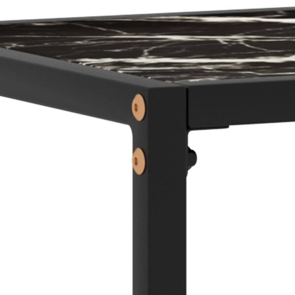 vidaXL Console Table Black 23.6"x13.8"x29.5" Tempered Glass - Image 5