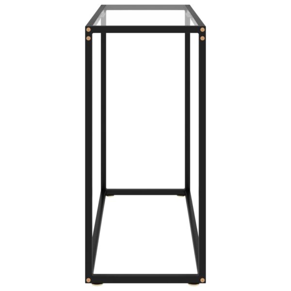 vidaXL Console Table Transparent 31.5"x13.8"x29.5" Tempered Glass - Image 3