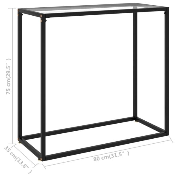 vidaXL Console Table Transparent 31.5"x13.8"x29.5" Tempered Glass - Image 6