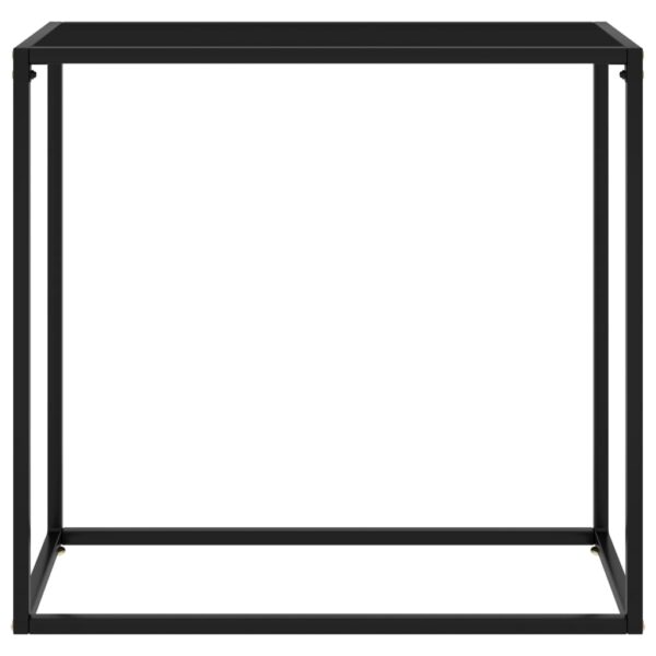 vidaXL Console Table Black 31.5"x13.8"x29.5" Tempered Glass - Image 2