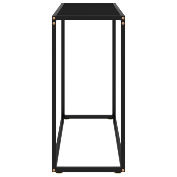 vidaXL Console Table Black 31.5"x13.8"x29.5" Tempered Glass - Image 3