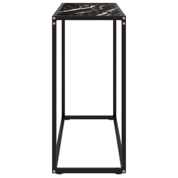 vidaXL Console Table Black 31.5"x13.8"x29.5" Tempered Glass - Image 3