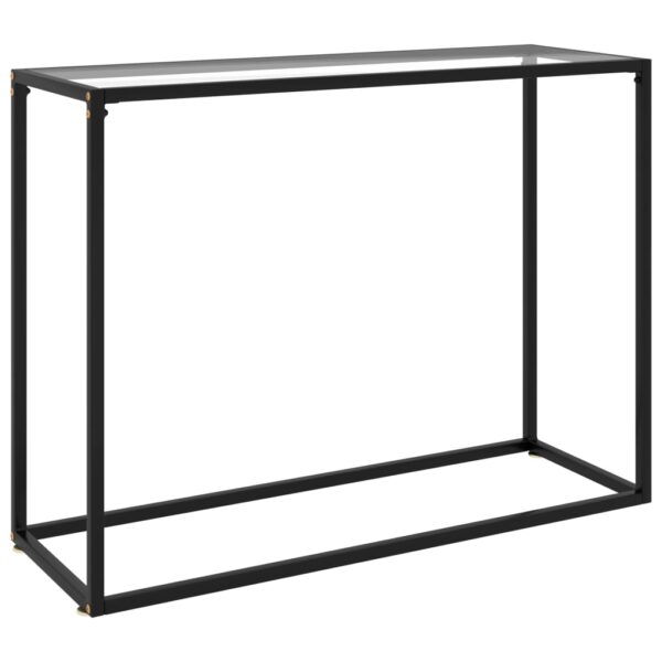 vidaXL Console Table Transparent 39.4"x13.8"x29.5" Tempered Glass