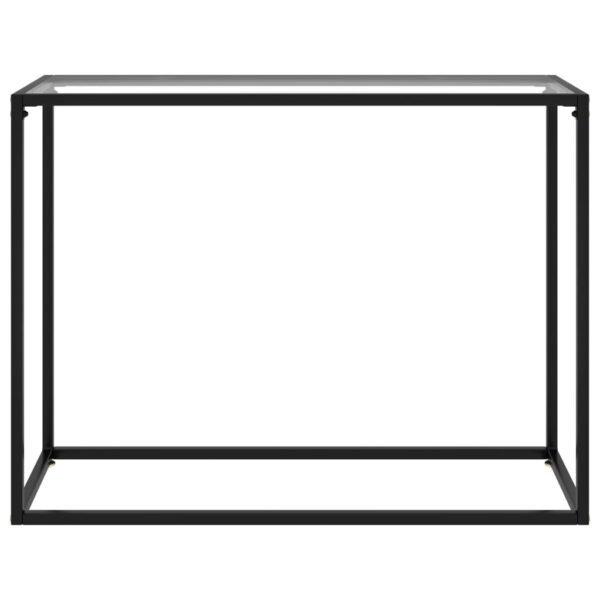 vidaXL Console Table Transparent 39.4"x13.8"x29.5" Tempered Glass - Image 2