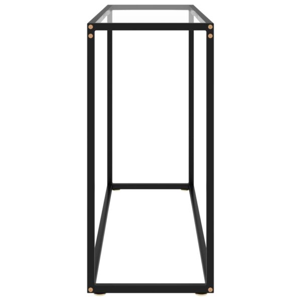 vidaXL Console Table Transparent 39.4"x13.8"x29.5" Tempered Glass - Image 3