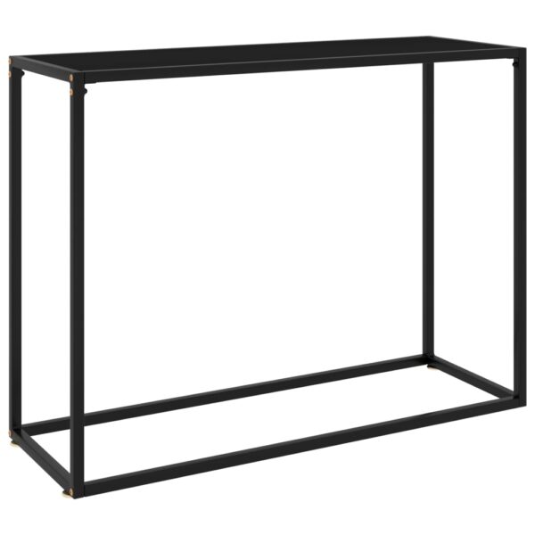 vidaXL Console Table Black 39.4"x13.8"x29.5" Tempered Glass