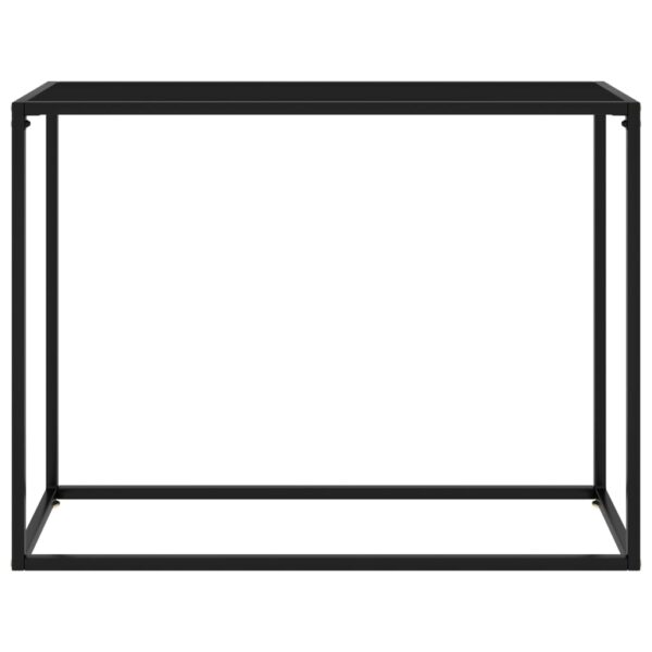 vidaXL Console Table Black 39.4"x13.8"x29.5" Tempered Glass - Image 2