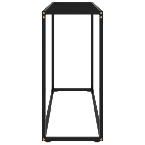 vidaXL Console Table Black 39.4"x13.8"x29.5" Tempered Glass - Image 3