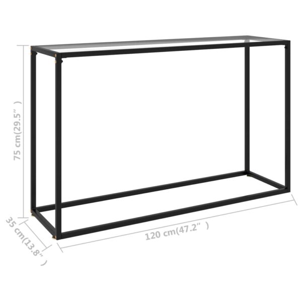 vidaXL Console Table Transparent 47.2"x13.8"x29.5" Tempered Glass - Image 6