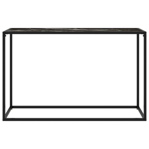 vidaXL Console Table Black 47.2"x13.8"x29.5" Tempered Glass - Image 2