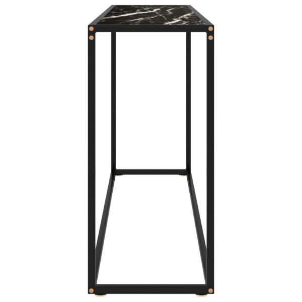 vidaXL Console Table Black 47.2"x13.8"x29.5" Tempered Glass - Image 3