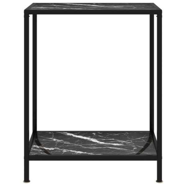 vidaXL Console Table Black 23.6"x13.8"x29.5" Tempered Glass - Image 2