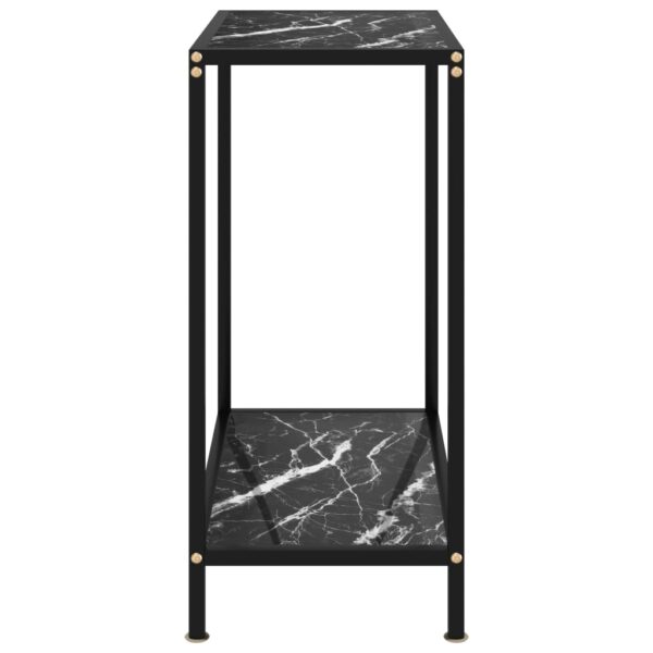 vidaXL Console Table Black 23.6"x13.8"x29.5" Tempered Glass - Image 3