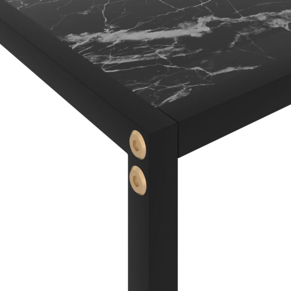 vidaXL Console Table Black 23.6"x13.8"x29.5" Tempered Glass - Image 5