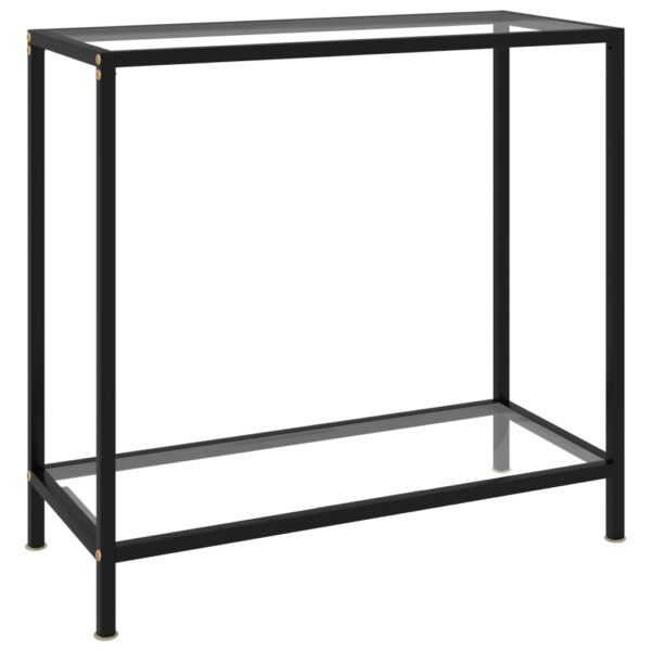 vidaXL Console Table Transparent 31.5"x13.8"x29.5" Tempered Glass