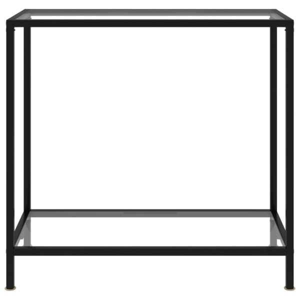 vidaXL Console Table Transparent 31.5"x13.8"x29.5" Tempered Glass - Image 2