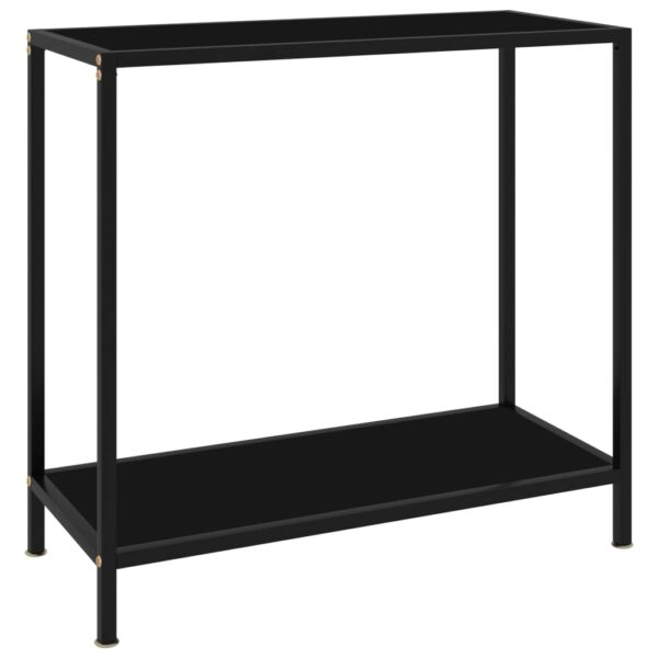 vidaXL Console Table Black 31.5"x13.8"x29.5" Tempered Glass