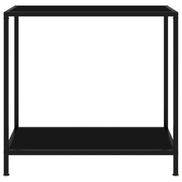 vidaXL Console Table Black 31.5"x13.8"x29.5" Tempered Glass - Image 2