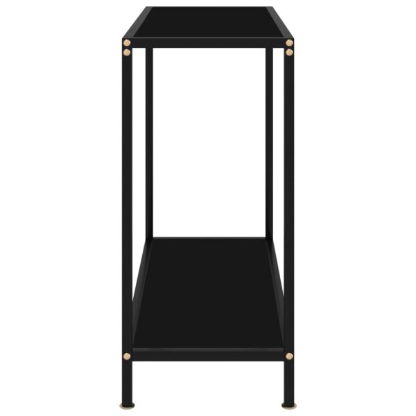 vidaXL Console Table Black 31.5"x13.8"x29.5" Tempered Glass - Image 3