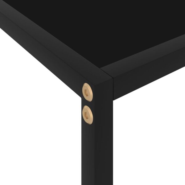 vidaXL Console Table Black 31.5"x13.8"x29.5" Tempered Glass - Image 5