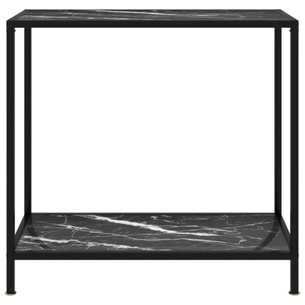 vidaXL Console Table Black 31.5"x13.8"x29.5" Tempered Glass - Image 2