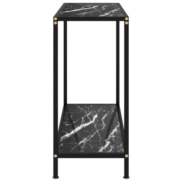 vidaXL Console Table Black 31.5"x13.8"x29.5" Tempered Glass - Image 3