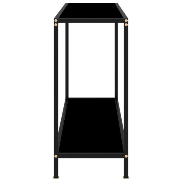 vidaXL Console Table Black 39.4"x13.8"x29.5" Tempered Glass - Image 3