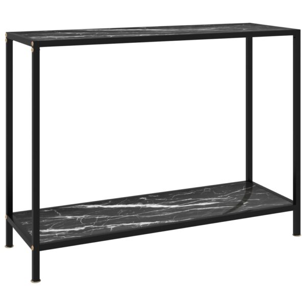 vidaXL Console Table Black 39.4"x13.8"x29.5" Tempered Glass