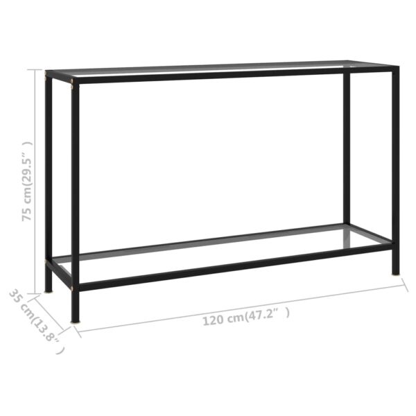 vidaXL Console Table Transparent 47.2"x13.8"x29.5" Tempered Glass - Image 6