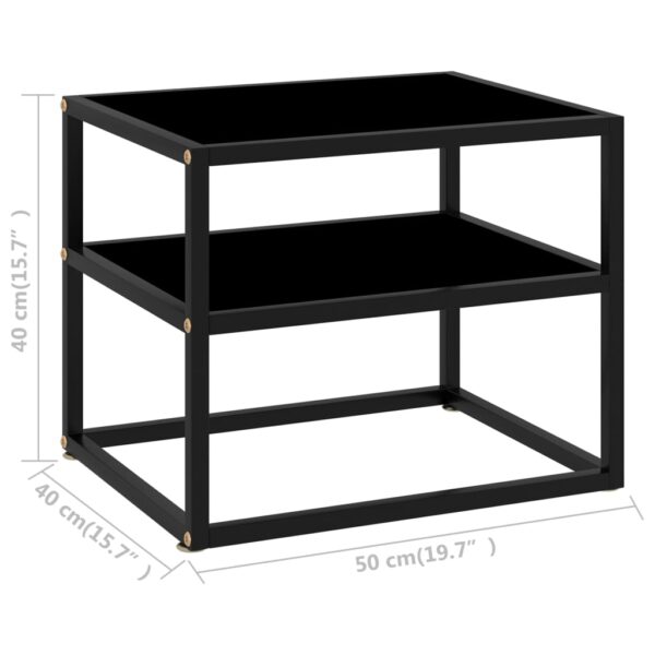 vidaXL Console Table Black 19.7"x15.7"x15.7" Tempered Glass - Image 5